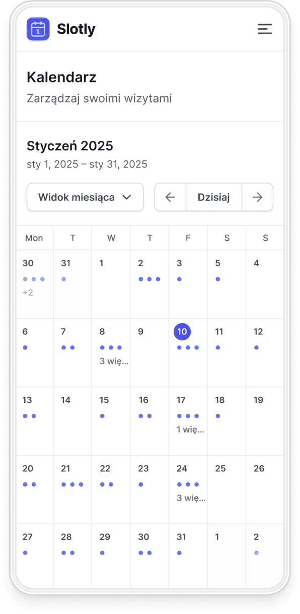 Aplikacja mobilna Slotly - prosty system rezerwacji online dla klientów